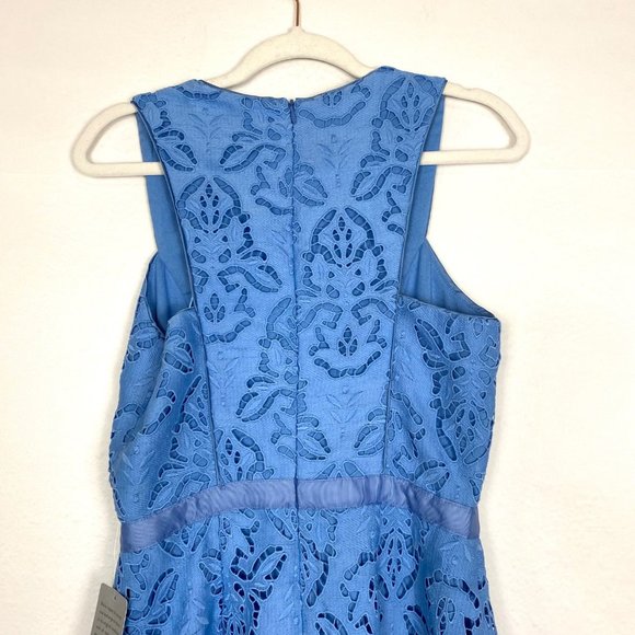 Adelyn Rae Damion High Low Sleeveless Lace Dress Periwinkle Blue - Picture 5 of 7